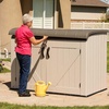 image:imageLIFETIME Large Horizontal Outdoor Deck Storage Box Lockable SpringHinge Lid 561 Gallon CapacityStorage Box