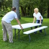 image:imageLifetime 22123 Folding Picnic Table 6 Feet Hunter GreenWhite Granite