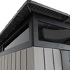 image:imageLifetime 83 x 83 Ft Modern Outdoor Storage Shed with Clerestory Windows UVProtected Polyethylene Steel Reinforced Lockable Doors Adjustable Shelf and Wall Hooks Gray