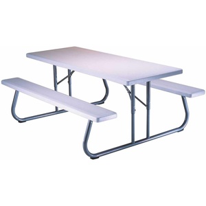 image:imageLifetime 22123 Folding Picnic Table 6 Feet Hunter GreenWhite Granite